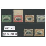 US Stamps #294-299 Mint Hinged CV $427