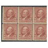 US Stamps #224 Mint NH Block of 6, light gum distu