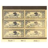 US Stamps Small Airmail Group on dealer cards in m