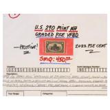 US Stamps #290 Mint NH with VF 80 Graded PSE Certi