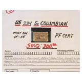 US Stamps #234 Mint NH with Certificate (Philateli