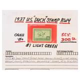 US Stamps #RW4 Mint NH 1937 Federal Duck CV $300
