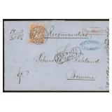 Saxony Stamp #13 tied on 1861 Registered Special H