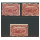 US Stamps #286 Mint NH group, bottom stamp CV $217