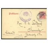Germany Offices in Turkey 1908 postal card tied bD