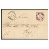 Germany Stamp #1 tied on 1872 Cover by Chemnitz CD