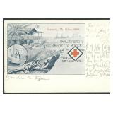 Germany Stamp tied on 1900 Red Cross Postcard from