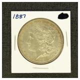 US Coins 1887 Morgan Silver Dollar, circulated