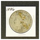 US Coins 1886 Morgan Silver Dollar, circulated