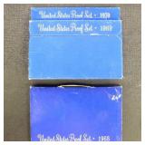 US Coins 1968, 1969, 1970 Proof Sets