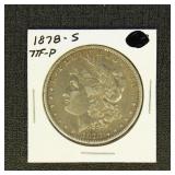 US Coins 1878-S Morgan Silver Dollar, circulated,