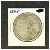 US Coins 1884 Morgan Silver Dollar, circulated