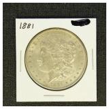 US Coins 1881 Morgan Silver Dollar, circulated