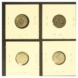 US Coins Bust & Seated Liberty Dime Lot of 4, 1832