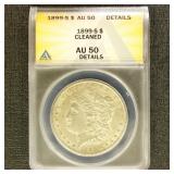 US Coins 1899-S Morgan Silver Dollar graded AU50 D