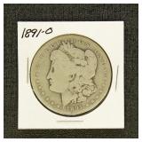 US Coins 1891-O Morgan Silver Dollar, circulated