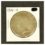 US Coins 1926-S Peace Silver Dollar, circulated