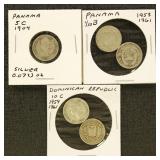 Panama Coins 5 Various Silver Coins