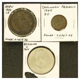 Worldwide Coins 3 Various Silver Coins