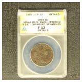 US Coins 1803 Large Cent Graded F12 by ANACS