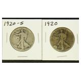 US Coins Walking Liberty Half Dollar lot of 2, 192