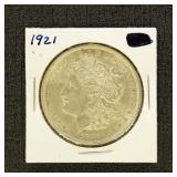 US Coins 1921 Morgan Silver Dollar, AU
