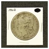 US Coins 1902 Morgan Silver Dollar, circulated