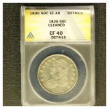 US Coins 1826 Capped Bust Half Dollar Graded EF40