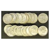 US Coins 40% Silver Kennedy Half Dollars lot of 20