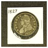 US Coins 1827 Capped Bust Half Dollar, circulated