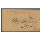 1851 Philadelphia Railroad US Stampless Cover  wit