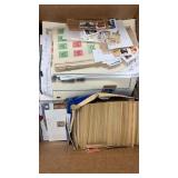 Worldwide Stamps many thousands in bankers box, ma