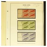 US Stamps Airmail Mint NH Plate Blocks on pages wi