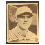 George Sisler 1940 Play Ball Baseball Card #179, w