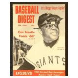 Willie Mays Cover 1966 Baseball Digest February Ne