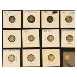 US Coins Small Group of Early Silver Coins 3 Cent