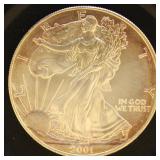 US Coins 2001 Silver Eagle, Uncirculated