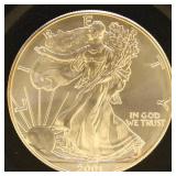US Coins 2001 Silver Eagle, Uncirculated
