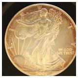 US Coins 2001 Silver Eagle, Uncirculated