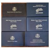 US Coins 6 Silver Dollar Proofs in original US Min