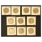 US Coins 10 Walking Liberty Silver Half Dollars in