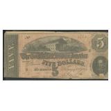 Confederate States of America Paper Money #T69 $5