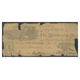 Obsolete Currency $2 Note from The Merchants Bank