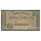 Obsolete Currency $2 State of North Carolina Note,