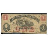 Obsolete Currency $1 Virginia Treasury Note, heavi