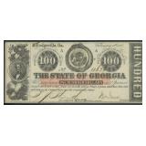Obsolete Currency $100 State of Georgia Note, date