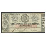 Obsolete Currency $50 State of Georgia Note, dated