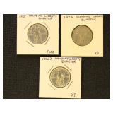 US Coins 1923, 1926, & 1926-D Standing Liberty Qua