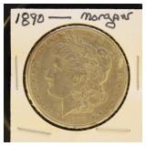US Coins 1890 Morgan Silver Dollar, circulated