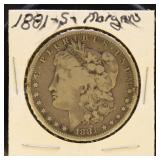 US Coins 1881-S Morgan Silver Dollar, circulated
